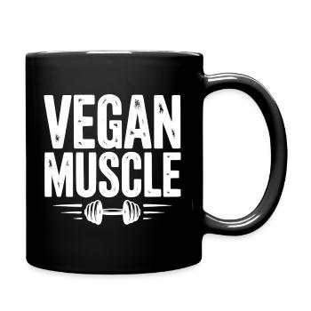 Vegane Muskeln - Tasse einfarbig - Schwarz - Rechts