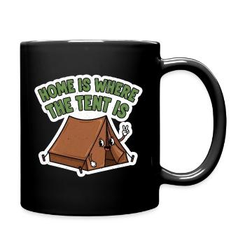 Chez soi sous tente / camping - Mug uni - noir - Droite