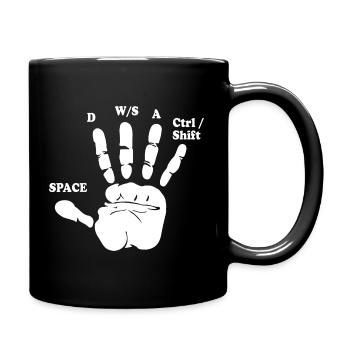 Funny Gamer Hand Computer Game Esports Gamer - Full Colour Mug - black - Right