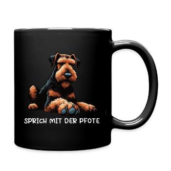 Sprich mit der Pfote Airedale Terrier Airedales  - Tasse einfarbig - Schwarz - Rechts