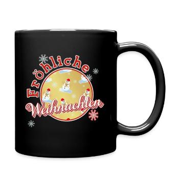 Joyeux Noël avec des bonhommes de neige - Mug uni - noir - Droite