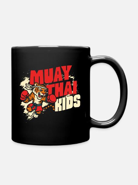 Muay Thai Kids – Tigre en rouge - Mug uni - noir