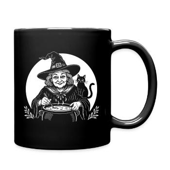 Witch Cooking Cook Soup Cooking Spoon Cat Black - Full Colour Mug - black - Right