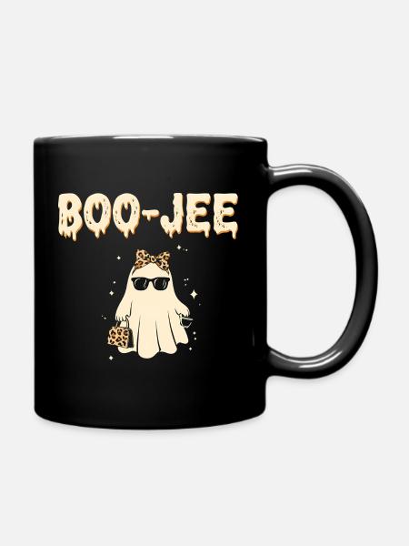 Halloween Rosa Geist Lustig Oktober Kind - Tasse einfarbig - Schwarz