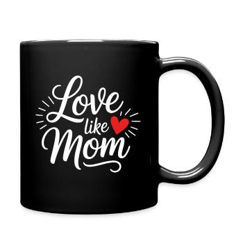 Love like mom lettering heart - Full Colour Mug - black - Right