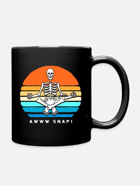 Armbruch Halloween Skelett Knochen Knochenbruch - Tasse einfarbig - Schwarz