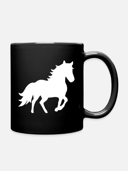 Chevaux Silhouettes T-shirt Cadeau Cavalier - Mug uni - noir