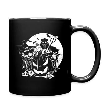 Lustige gruselige Halloween Gesellen in der Nacht - Tasse einfarbig - Schwarz - Rechts