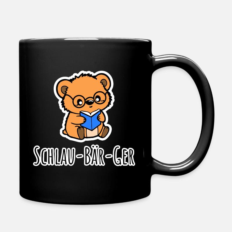 Schlau-Bär-ger ein kleiner Bären Klugscheißer - Tasse einfarbig - Schwarz