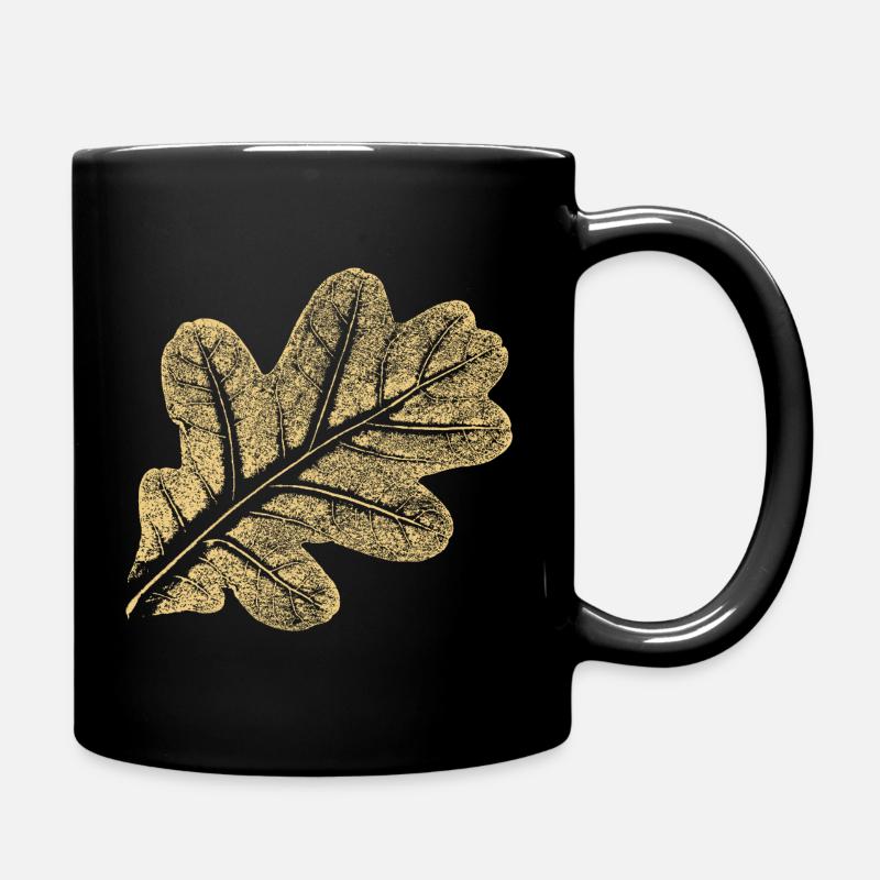 Blatt Eiche / Eichenblatt - Natur Design - Tasse einfarbig - Schwarz
