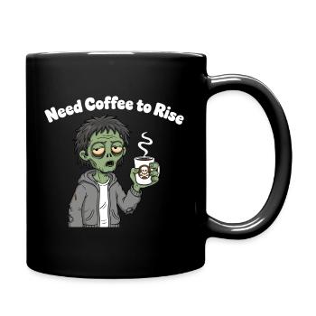 Coffee Zombie Motif Pullover Hoodie - Full Colour Mug - black - Right