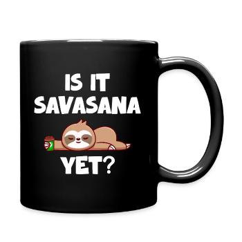 Savasana Break Relaxed Sloth - Full Colour Mug - black - Right