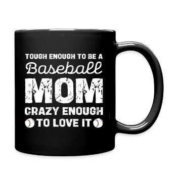 Baseball Mom Tough Love Graphic - Full Colour Mug - black - Right
