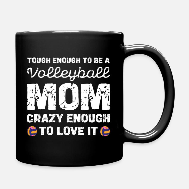 Volleyball Mama Mutig Und Liebt Es - Tasse einfarbig - Schwarz