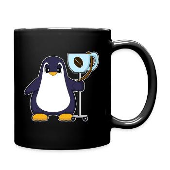 Pinguin Kaffee Tasse - Tasse einfarbig - Schwarz - Rechts