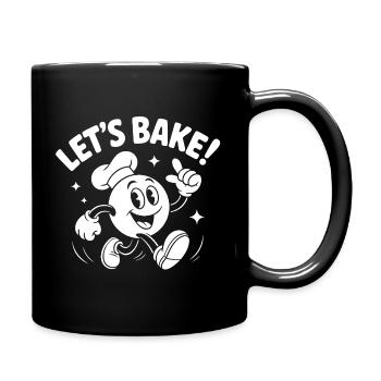 Lets Bake Cartoon Backen Mascot - Tasse einfarbig - Schwarz - Rechts