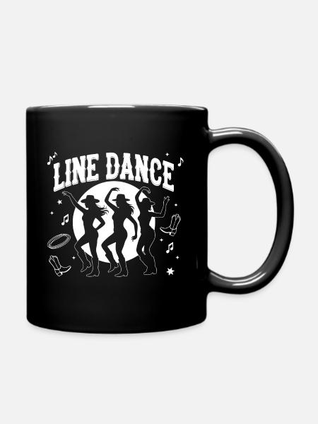 Line Dance Silhouetten Mondnacht - Tasse einfarbig - Schwarz