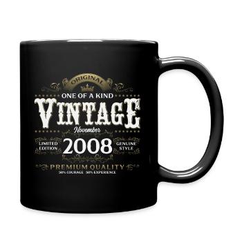 18th Birthday Vintage November Vintage 2008 - Full Colour Mug - black - Right
