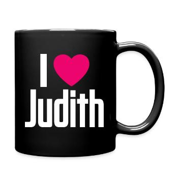 I Love Judith Pinkes Herz Ich liebe Judith - Tasse einfarbig - Schwarz - Rechts