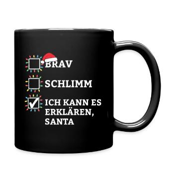 Je peux vous expliquer, Père Noël - Mug uni - noir - Droite