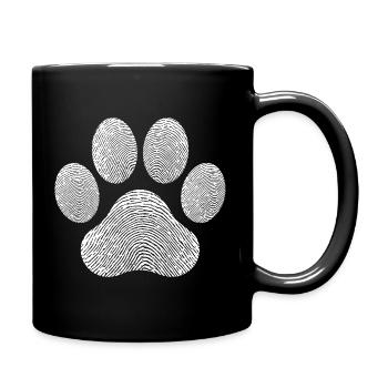 Katze Tier Liebhaber Illustration Hund - Tasse einfarbig - Schwarz - Rechts
