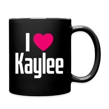 I Love Kaylee Pinkes Herz Ich liebe Kaylee - Tasse einfarbig - Schwarz - Rechts