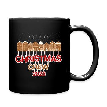 Weihnachtsmannschaft 2025 Lebkuchenhäuser - Tasse einfarbig - Schwarz - Rechts
