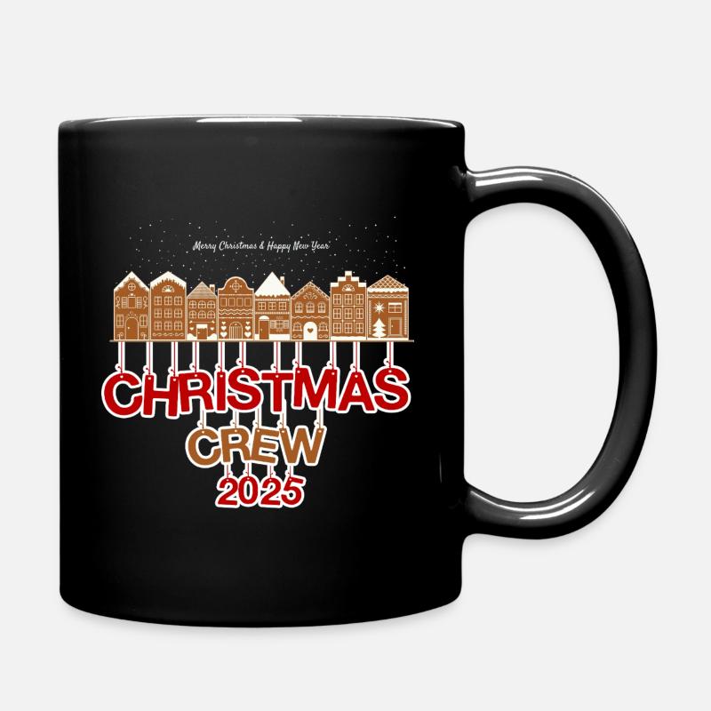 Weihnachtsmannschaft 2025 Lebkuchenhäuser - Tasse einfarbig - Schwarz
