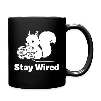 Stay Wired Squirrel - Full Colour Mug - black - Right
