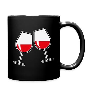 2 Rotweingläser (Rotwein / Wein / Bauchig / Zu 3C) - Tasse einfarbig - Schwarz - Rechts
