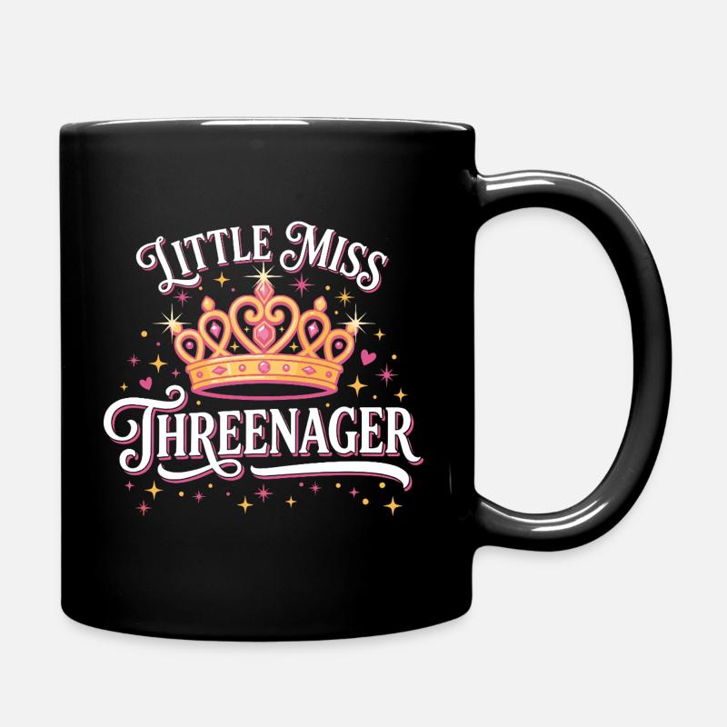 Threenager 3. Geburtstag 3 Jahre Mädchen - Tasse einfarbig - Schwarz