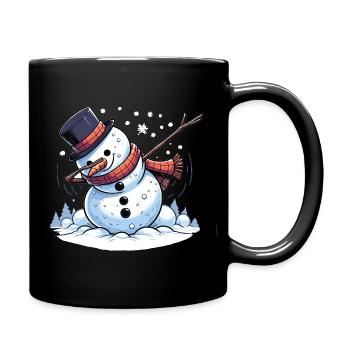 Dabbing Weihnachts Schneemann Dab Weihnachten - Tasse einfarbig - Schwarz - Rechts
