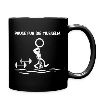 Bonhomme bâton PAUSE POUR LES MUSCLES Drôle - Mug uni - noir - Droite