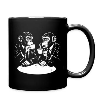 Monkeys in Suits Kaffee-Duo - Tasse einfarbig - Schwarz - Rechts