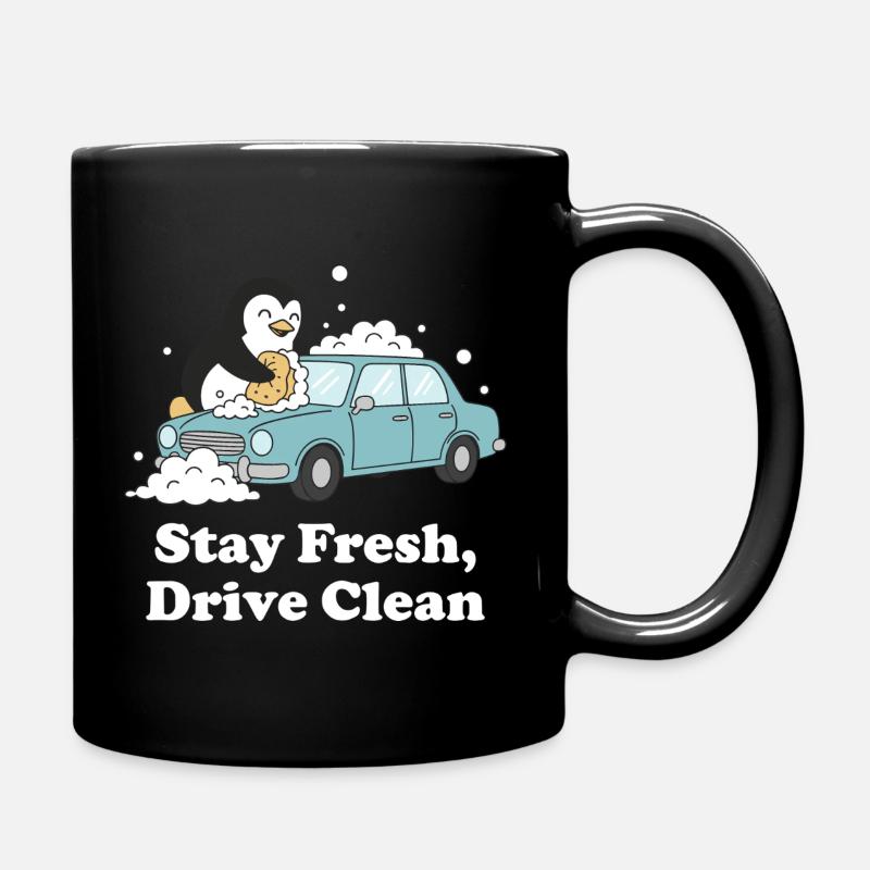 Stay Fresh Drive Clean Pinguin - Tasse einfarbig - Schwarz