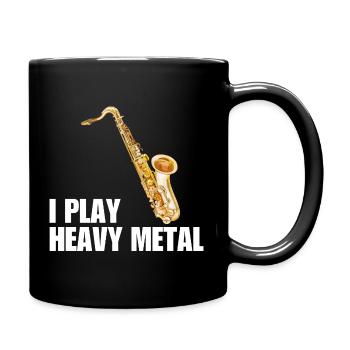 Saxophon, Saxophon, Musikliebhaber, Jazzlehrer, - Tasse einfarbig - Schwarz - Rechts