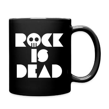 Rock Is Dead Schädeltypografie - Tasse einfarbig - Schwarz - Rechts