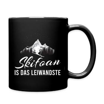 skifahren schifoan is das leiwandste - Tasse einfarbig - Schwarz - Rechts