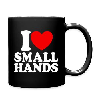 I love little hands (red heart) - Full Colour Mug - black - Right
