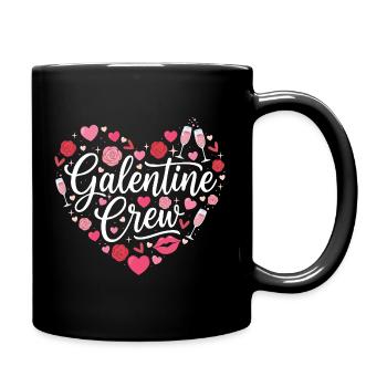 Galentine Crew Matching Gals Group Fun February 13 - Full Colour Mug - black - Right