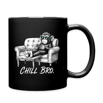 Chill Bro Affe mit Sonnenbrille Gamer Lustig Gesch - Tasse einfarbig - Schwarz - Rechts