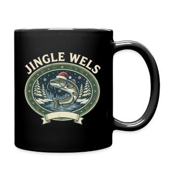 Waller Angeln Weihnachten - Das Lustige Geschenk! - Tasse einfarbig - Schwarz - Rechts