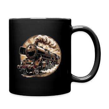 Vintage Steam Locomotive Power - Full Colour Mug - black - Right