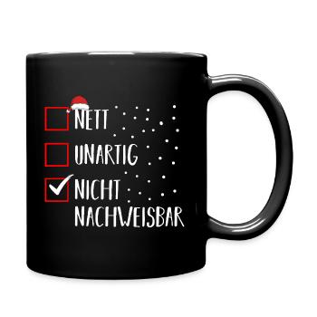 Weihnachtsmann Weihnachtszeit Unartig Weihnachts - Tasse einfarbig - Schwarz - Rechts