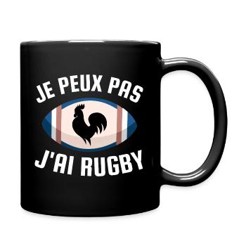 I can't I have rugby - Full Colour Mug - black - Right