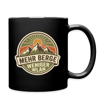 Mehr Berge weniger WLAN - Tasse einfarbig - Schwarz - Rechts