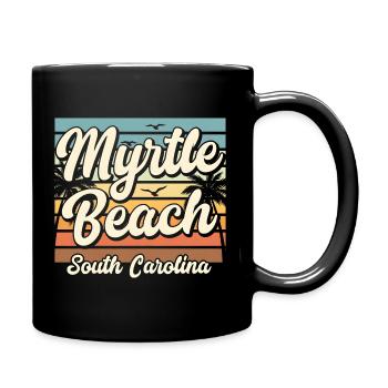 Vacances rétro au coucher de soleil à Myrtle Beach, en Caroline du Sud - Mug uni - noir - Droite