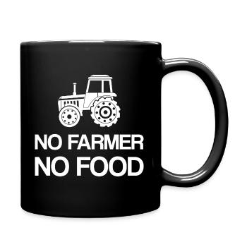 No Farmers No Food Tractor Protest Politics - Full Colour Mug - black - Right