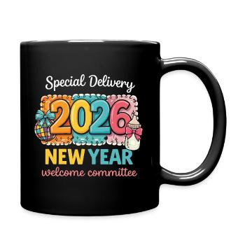 New Year 2026 Special Delivery - Full Colour Mug - black - Right