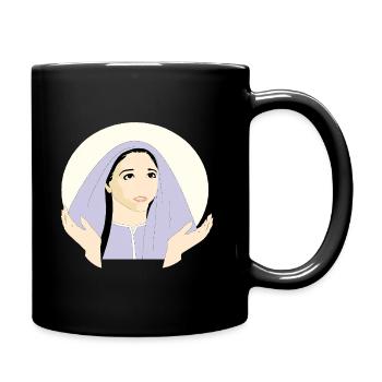 MARY Hl.Maria | Klosterfrau | Frau mit kopftuch - Tasse einfarbig - Schwarz - Rechts